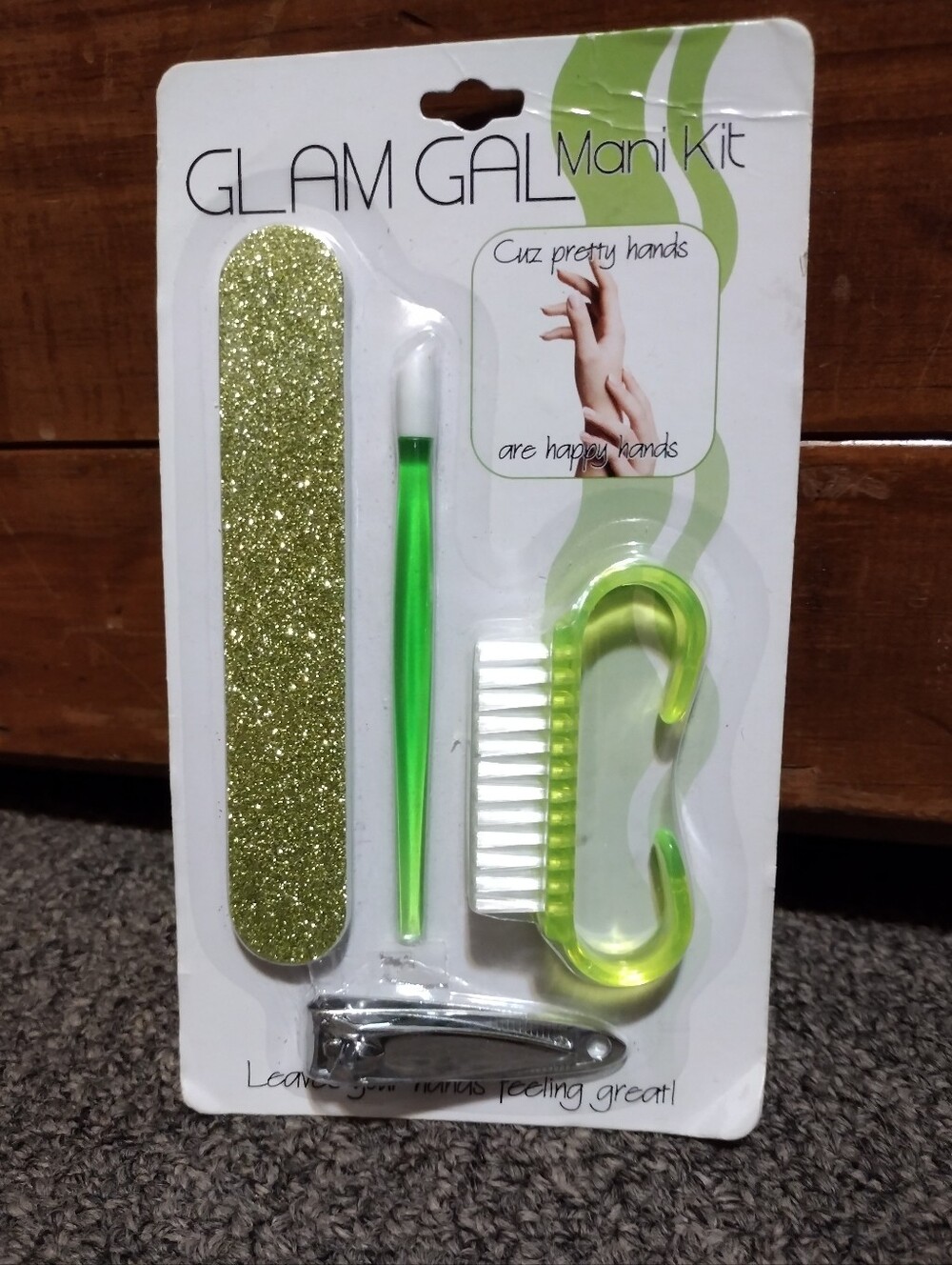 Glam Girl Fashion Green Glitter Mani Kit